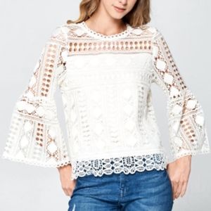 Bell Sleeve Lace Top